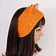 Order kit: Headband with Fox ears Knitted Mittens with paws. Space Cat Knitting. Livemaster. . Bandage Фото №3