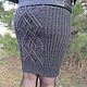 Knitted skirt with arans, graphite mellange. Skirts. HOBBIMANIYA. My Livemaster. Фото №6