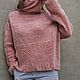 Нежный пушистый розовый свитер оверсайз из мериноса. Свитеры. Светлана Саяпина. Ярмарка Мастеров.  Фото №5