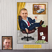 Сувениры и подарки handmade. Livemaster - original item A gift to a male work colleague. Cartoon - picture on the wall in the office. Handmade.