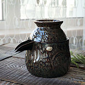Посуда handmade. Livemaster - original item Kettles: Gaiwan Raven, a bird with a bowl. Handmade.
