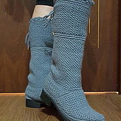 Обувь ручной работы handmade. Livemaster - original item Knitted boots ( wool color steel ). Handmade.
