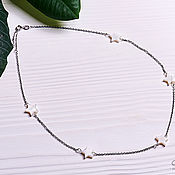 Украшения handmade. Livemaster - original item Necklace of silver 925 with mother of pearl stars. Handmade.