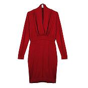 Винтаж handmade. Livemaster - original item Size 48. Burgundy Knitted ESPRIT Dress. Handmade.