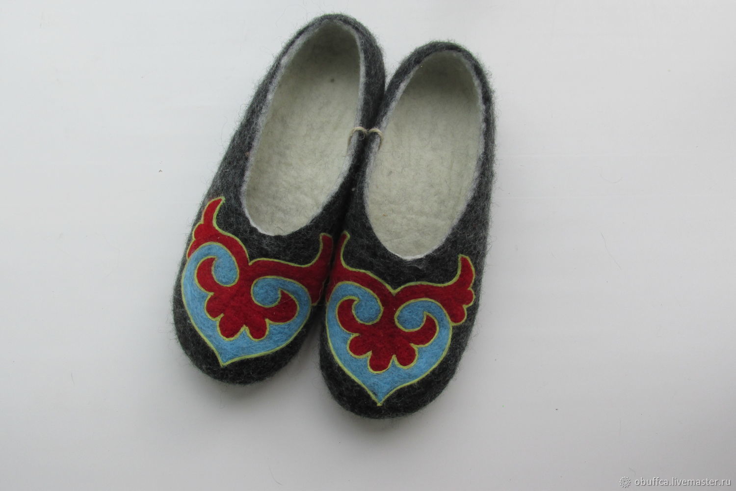 Women's felted Slippers with leather prevention home shoes, Slippers, Kazan,  Фото №1