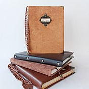 Notebook of leather white