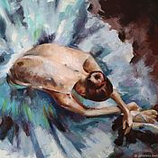 Картины и панно handmade. Livemaster - original item Oil painting on canvas Ballerina Turquoise (beige red-brown). Handmade.