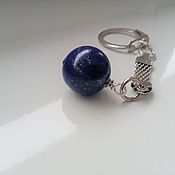Сумки и аксессуары handmade. Livemaster - original item Keychain with natural Afghan lapis lazuli, 14 mm. Handmade.