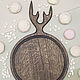 Cutting round 30 cm board with horns, color 'charcoal', Cutting Boards, Moscow,  Фото №1