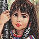 Вышитая крестом картина «Девочка с оленёнком». Картины. Svetlana-4cj. Интернет-магазин Ярмарка Мастеров.  Фото №2