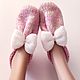 Knitted home slippers for women pink, woolen socks sledki. Slippers. Natalie Wool -Art. Online shopping on My Livemaster.  Фото №2