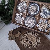 Сувениры и подарки handmade. Livemaster - original item Gift set for a man biker. Harley-Davidson Snowflake Set. Handmade.