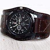 Украшения handmade. Livemaster - original item Wristwatch оn Brown Genuine Leather Bracelet. Handmade.