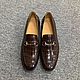 Loafers for men, made of genuine crocodile leather, in brown color!. Loafers. SHOES&BAGS. My Livemaster. Фото №4