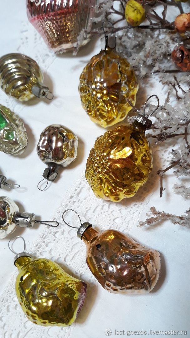 Винтаж: Елочные стеклянные игрушки, фигурки "Снег 15" набор – купить на ...