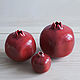 Set of red ceramic garnets. Figurines. Hill & Mill. Интернет-магазин Ярмарка Мастеров.  Фото №2