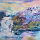 Oil painting intuitive, vivid landscape sunset 40/50 "on vacation", Pictures, Murmansk,  Фото №1