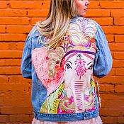 Одежда handmade. Livemaster - original item Painting customization of Ganesha clothes. Elephant Print Jacket. Handmade.