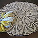 Crochet napkin round openwork beige gift for home cottages, Swipe, Voronezh,  Фото №1