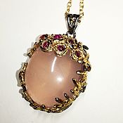 Украшения handmade. Livemaster - original item Rose quartz sweet dreams pendant. Handmade.