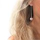 Earrings on chain rose quartz and silver long earrings. Stud earrings. LovelyStones. Online shopping on My Livemaster.  Фото №2