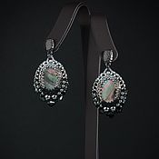 Украшения handmade. Livemaster - original item black with silver. Tango earrings with black mother of pearl. Handmade.