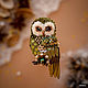 Brooch-Owl ' Needles». Owl is the barn owl. Brooches. Coffeelena. Online shopping on My Livemaster.  Фото №2