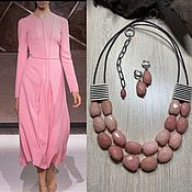 Украшения handmade. Livemaster - original item Jewelry set Necklace Raspberry sorbet with jadeite. Handmade.