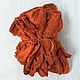 Order  Silk handkerchiefs Pumpkin 10 oz. Italian factory DHG. KissWool. Livemaster. . Fiber Фото №3