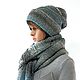 Order Knitted set hat scarf mitts, of wool. UrbanStyleKnit (usknits). Livemaster. . Caps Фото №3
