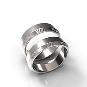 Свадебный салон handmade. Livemaster - original item Paired wedding rings with wedding date silver (Ob36). Handmade.