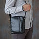 Men's leather crossbody bag 'Marcus' (Black), Men\'s bag, Yaroslavl,  Фото №1