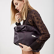 Сумки и аксессуары handmade. Livemaster - original item Purple leather Bag Bag big bag shopping Bag shopper Bag t-shirt. Handmade.