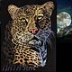 On the night... (cheetah). Design for machine embroidery, Embroidery tools, Solikamsk,  Фото №1