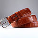 Cinturón de cuero genuino de cocodrilo hecho a mano IMA3400UK21, Straps, Moscow,  Фото №1