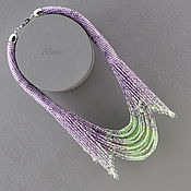 Украшения handmade. Livemaster - original item Mint and lavender beaded necklace. Handmade.