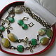 Beads, earrings 'Dune' Chalcedony Chrysoprase, Necklace, Samara,  Фото №1