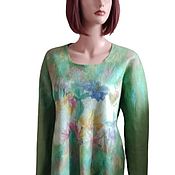 Одежда handmade. Livemaster - original item Felted green tunic made of merino wool 