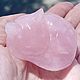 Спящая кошка из розового кварца, скульптура. Минералы. MaljveJewel. Интернет-магазин Ярмарка Мастеров.  Фото №2