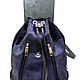 Кожаный рюкзак "Альфонс" (синяя замша). Рюкзаки. ЭклектикАрт. Ярмарка Мастеров.  Фото №4