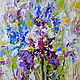The painting 'Irises in the Cloud of Dreams' bouquet of flowers oil on canvas, Pictures, Voronezh,  Фото №1