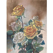 Картины и панно handmade. Livemaster - original item The painting Tea roses pastel - framed!. Handmade.