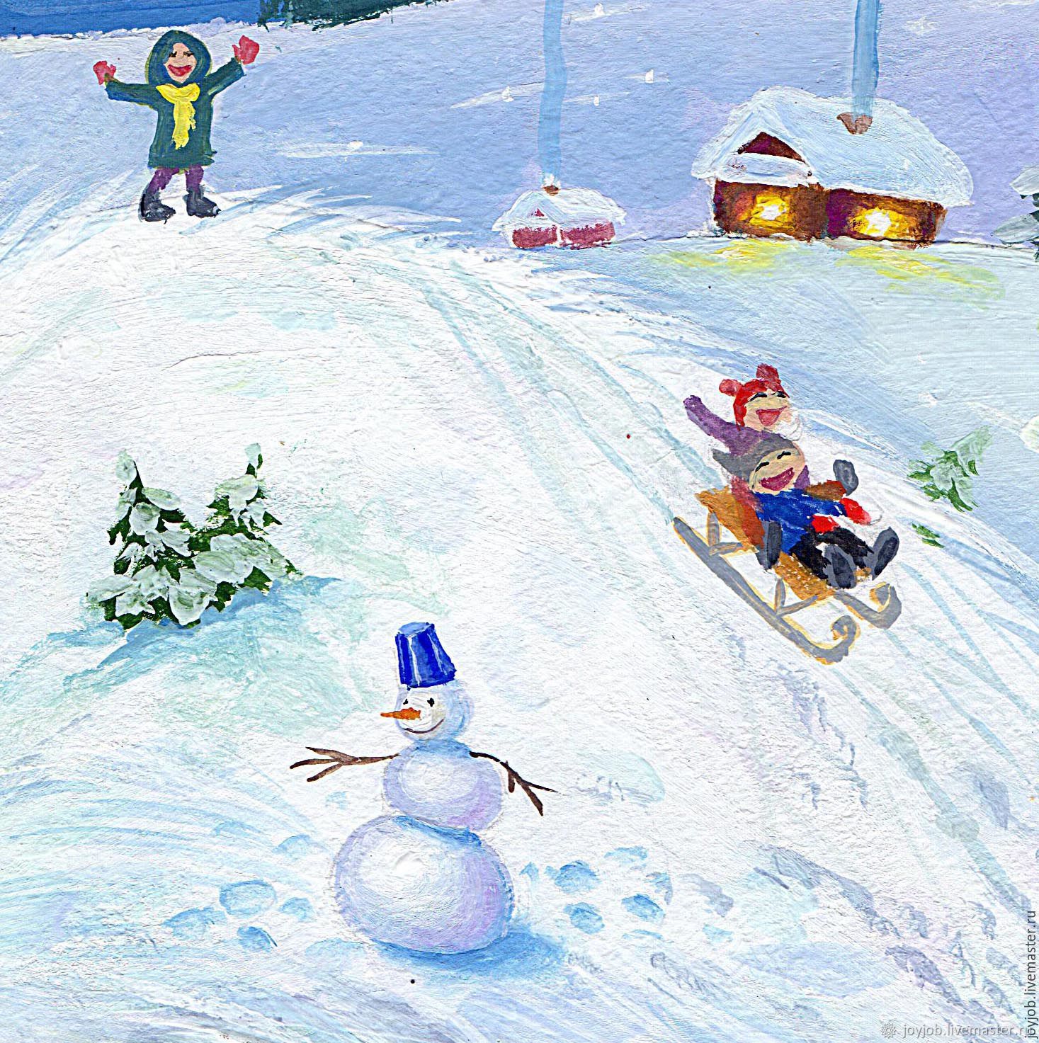 Картины зимы для детей 10 лет