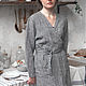 Linen Bathrobe. Summer light robe. 100% linen. Softened, Robes, Minsk,  Фото №1
