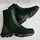 Botas de fieltro verde con cremallera y cordón h 18-22 unisex. Boots. Zhanna. Online shopping on My Livemaster.  Фото №2