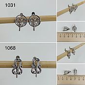1012 Earrings for earrings, rhodium, Russia