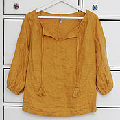 Одежда handmade. Livemaster - original item Amber blouse with tassels in boho style. Handmade.