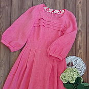 Одежда handmade. Livemaster - original item Long linen dress with sleeves 