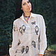 Уникальная блуза "Птицы на проводах" блуза с вышивкой и росписью, Blouses, Vinnitsa,  Фото №1