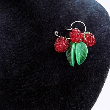 Украшения ручной работы. Ярмарка Мастеров - ручная работа Брошь "Малина". Handmade.